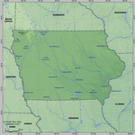 Карта рельефа Айовы