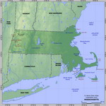 Карта рельефа Массачусетса