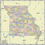 Карта деления Миссури