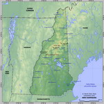 Карта рельефа Нью-Гемпшира
