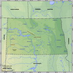 Карта рельефа Северной Дакоты