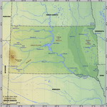 Карта рельефа Южной Дакоты