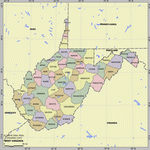 Карта деления Западной Вирджинии