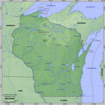 Карта рельефа Висконсина