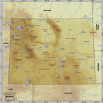 Карта рельефа Вайоминга